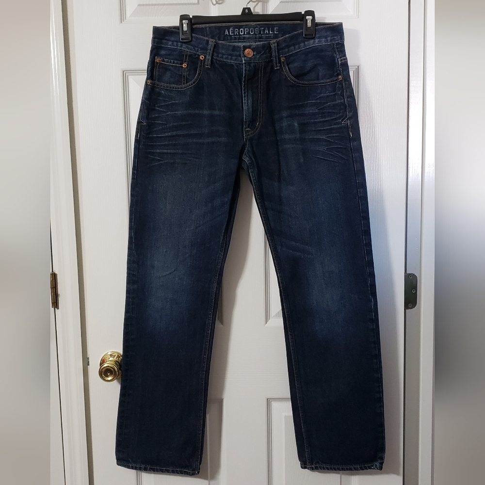 Men's Aeropostale Dark Wash Denim Straight Jeans
